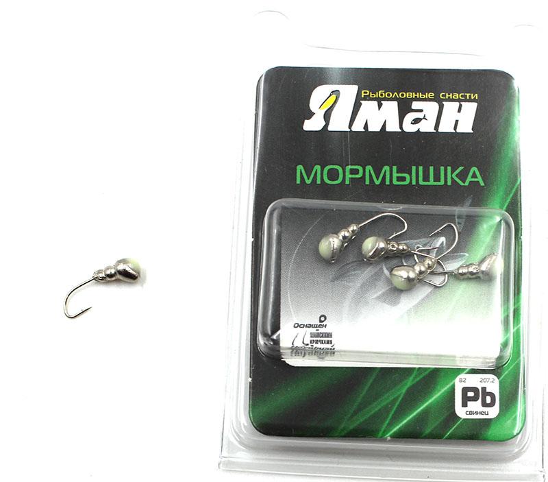 Мормышка "ЯМАН" муравей с отв.,цв.NL с фосф. пяткой, d 4, вес 0,6 г (уп. 5 шт.) - 1