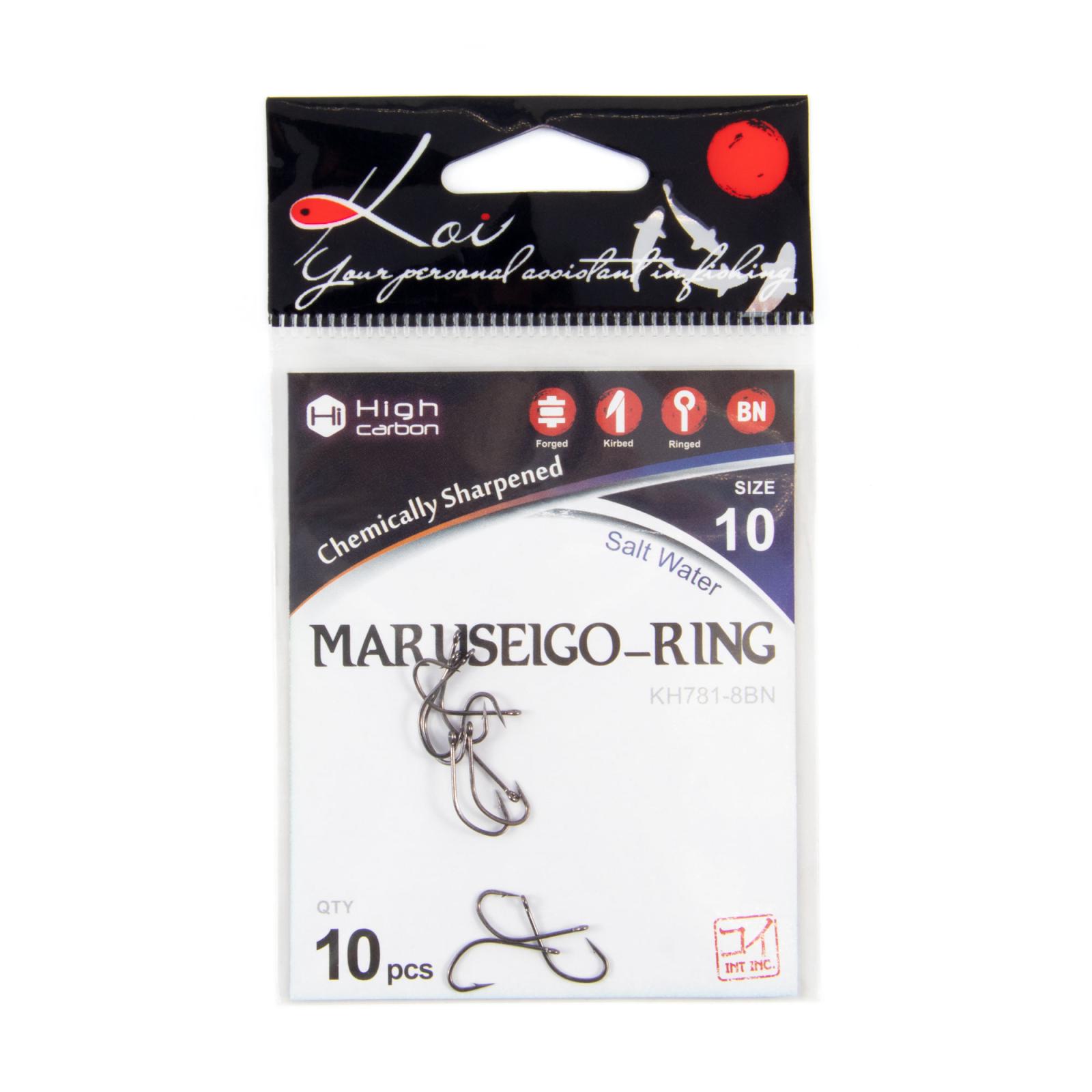 Крючок KOI "MARUSEIGO-RING", размер 10 (INT)/8 (AS), цвет BN (10 шт.) - 4