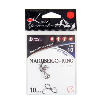 Крючок KOI "MARUSEIGO-RING", размер 10 (INT)/8 (AS), цвет BN (10 шт.) - 4