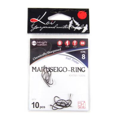 Крючок KOI "MARUSEIGO-RING", размер 8 (INT)/10 (AS), цвет BN (10 шт.) - 4