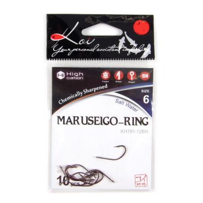 Крючок KOI "MARUSEIGO-RING", размер 6 (INT)/12 (AS), цвет BN (10 шт.) - 4