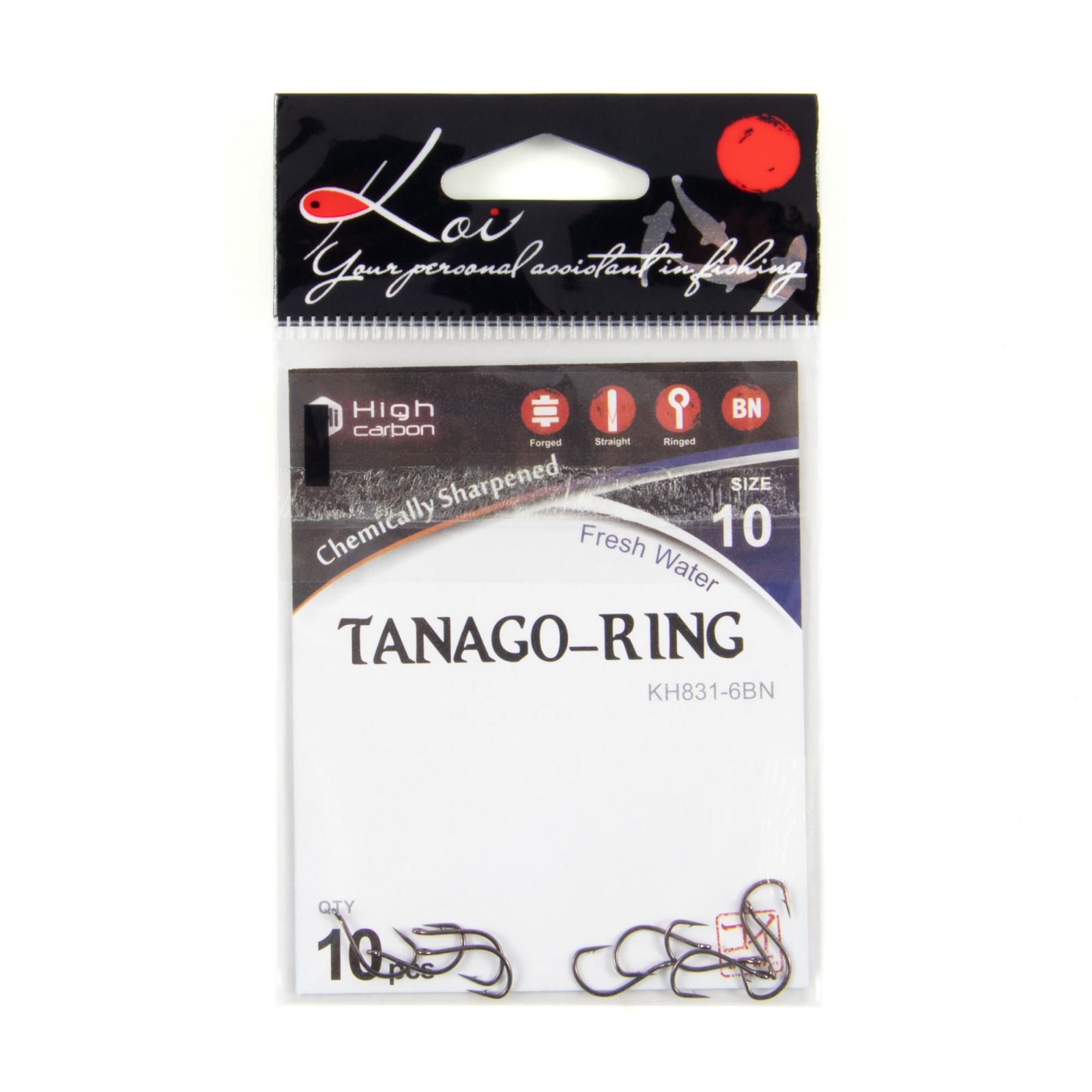Крючок KOI "TANAGO-RING", размер 10 (INT/6 (AS), цвет BN (10 шт.) - 4