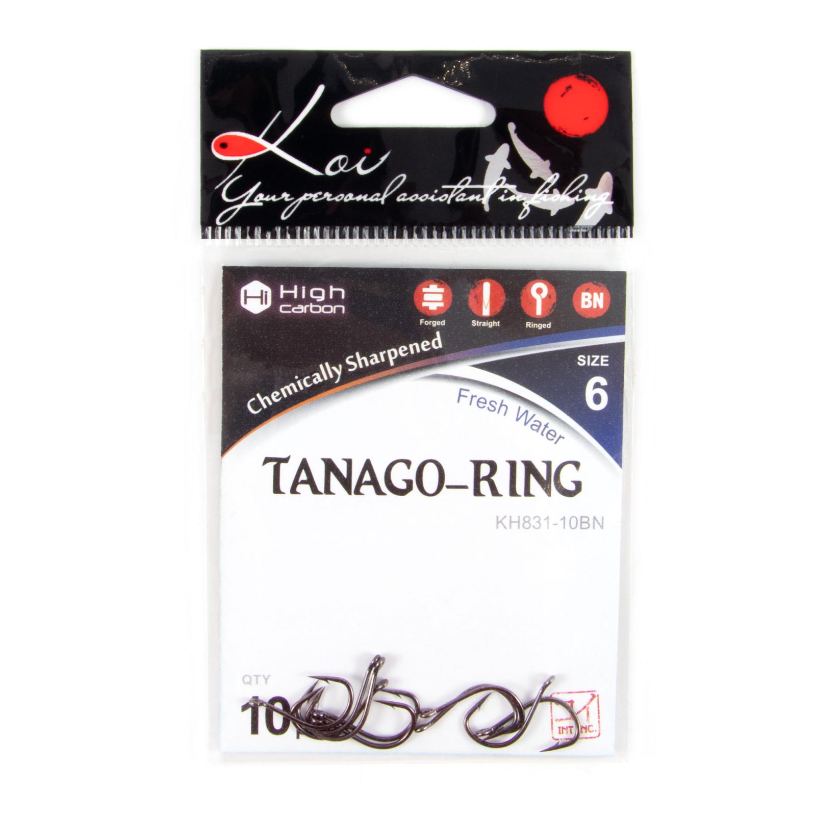 Крючок KOI "TANAGO-RING", размер 6 (INT)/10 (AS), цвет BN (10 шт.) - 4