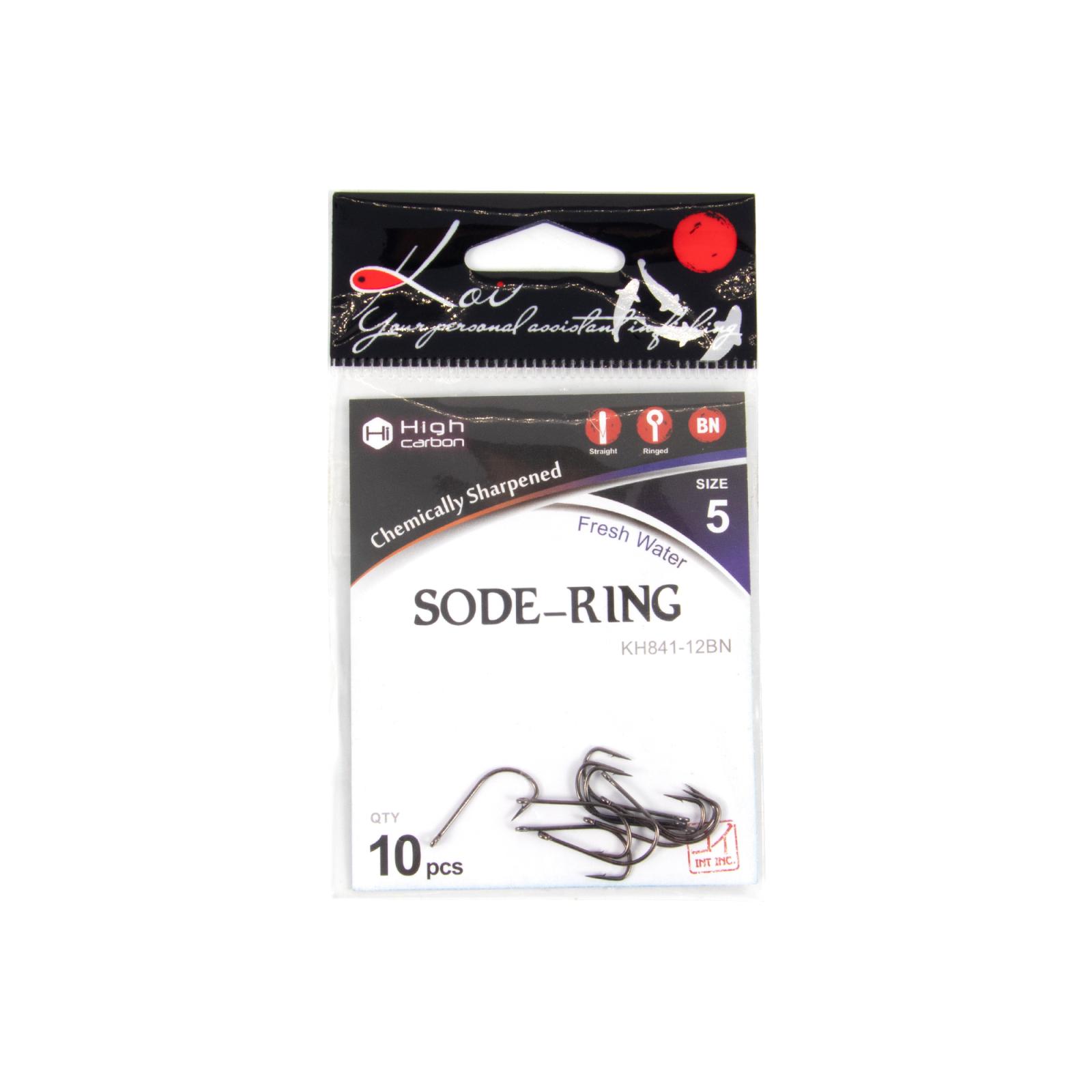 Крючок KOI "SODE-RING", размер 5 (INT)/12 (AS), цвет BN (10 шт.) - 3