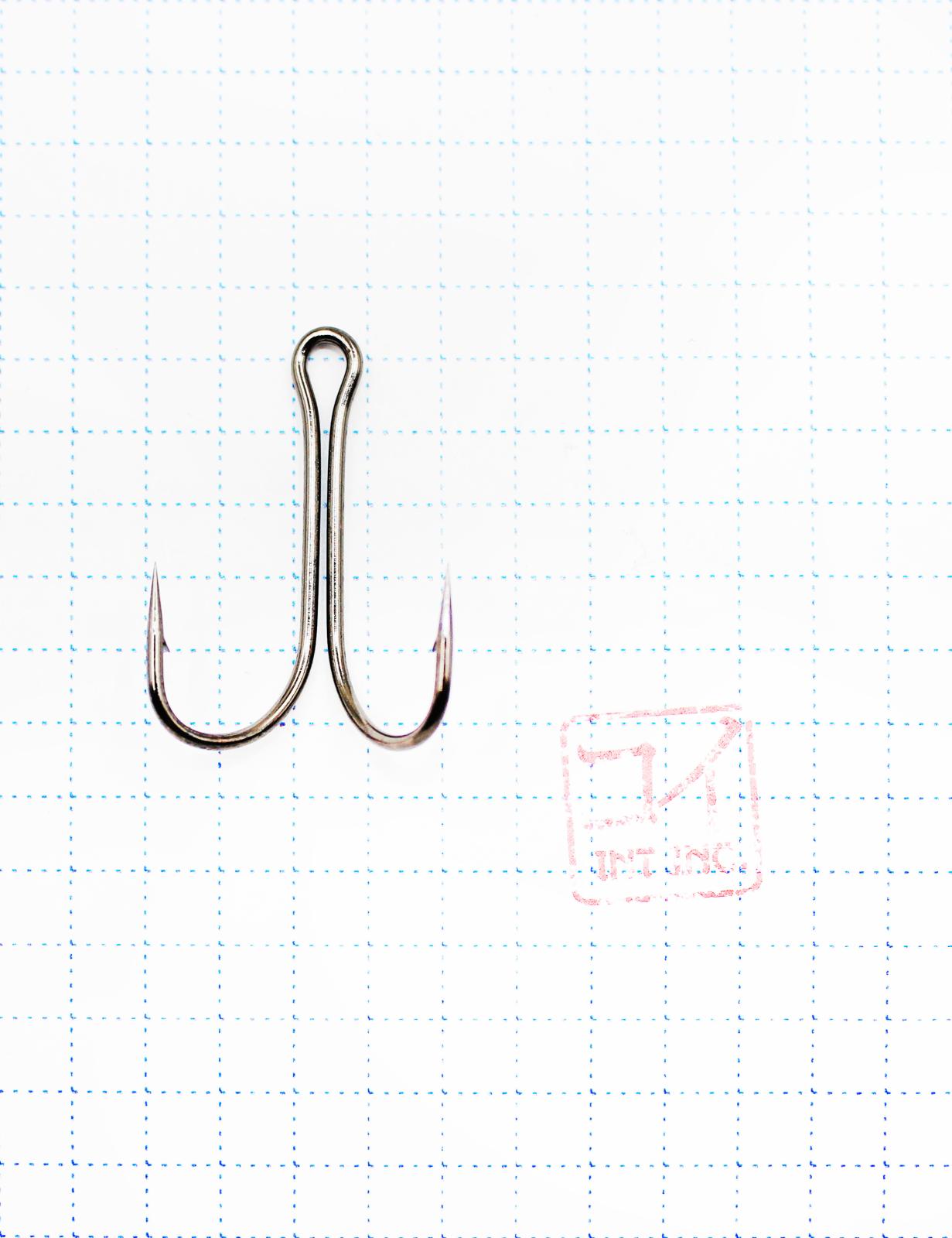 Крючок KOI "SHORT DOUBLE HOOK", размер 1 (INT), цвет BN, двойник (10 шт.) - 1