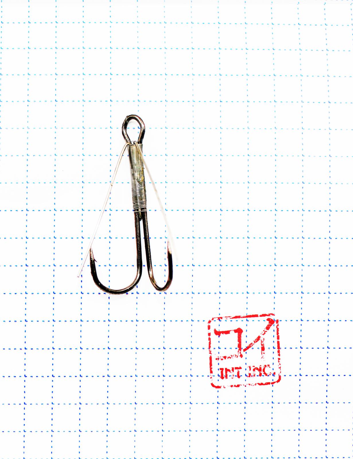 Крючок KOI "WEEDLESS DOUBLE HOOK", размер 4 (INT), цвет BN, двойник незацепляйка (5 шт.) - 1