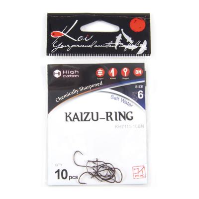 Крючок KOI "KAIZU-RING", размер 6 (INT)/10 (AS), цвет BN (10 шт.) - 4