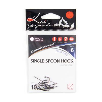 Крючок KOI "SINGLE SPOON HOOK", размер 6 (INT), цвет BN (10 шт.) - 4