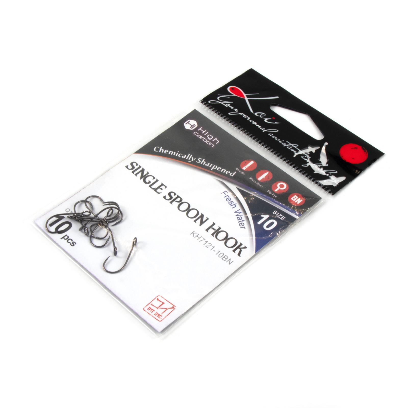 Крючок KOI "SINGLE SPOON HOOK", размер 10 (INT), цвет BN (10 шт.) - 4