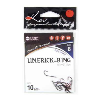 Крючок KOI "LIMERICK-RING", размер 8 (INT), цвет BN (10 шт.) - 4