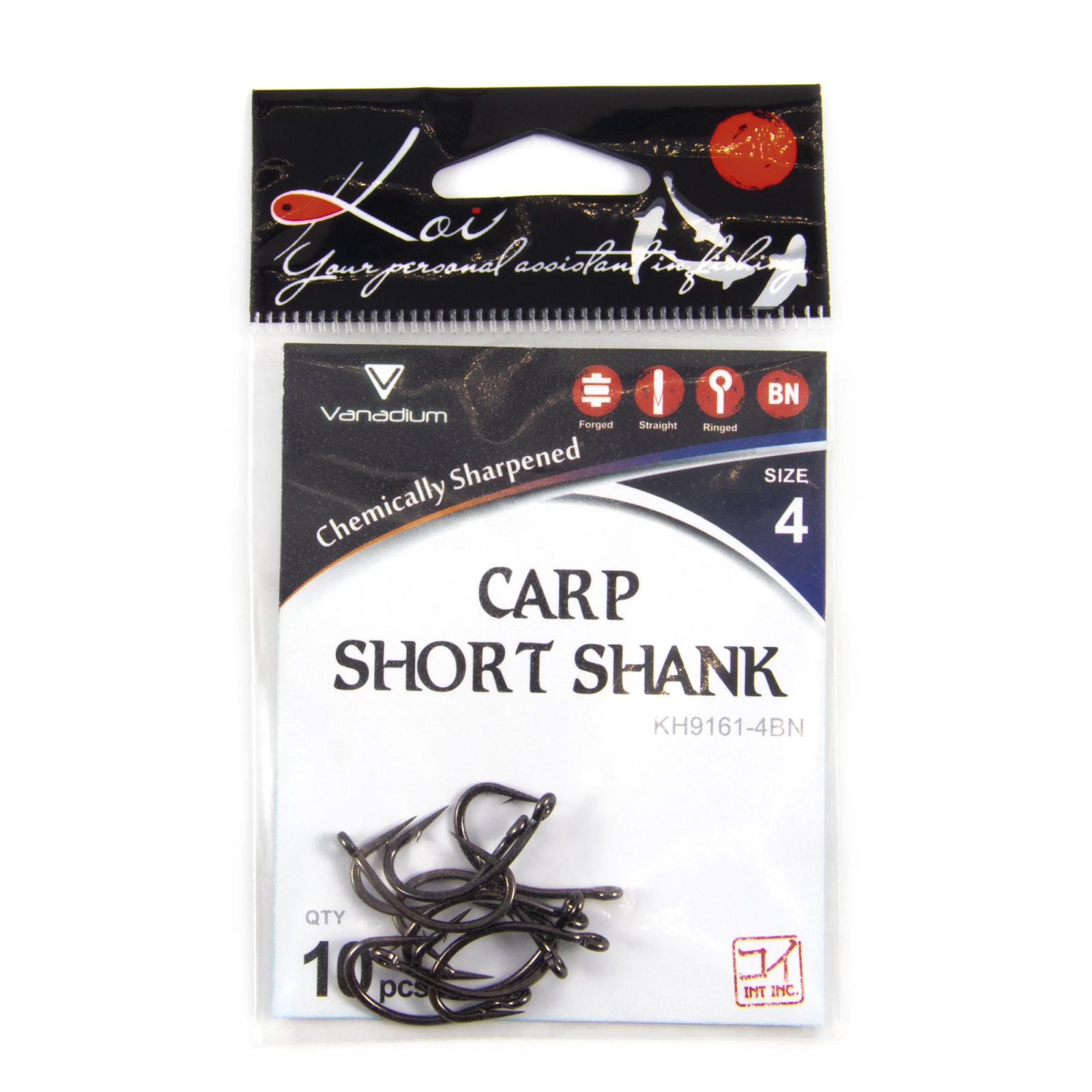 Крючок KOI "CARP SHORT SHANK ", размер 4 (INT), цвет BN, карповый (10 шт.) - 4