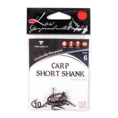 Крючок KOI "CARP SHORT SHANK ", размер 6 (INT), цвет BN, карповый (10 шт.) - 4