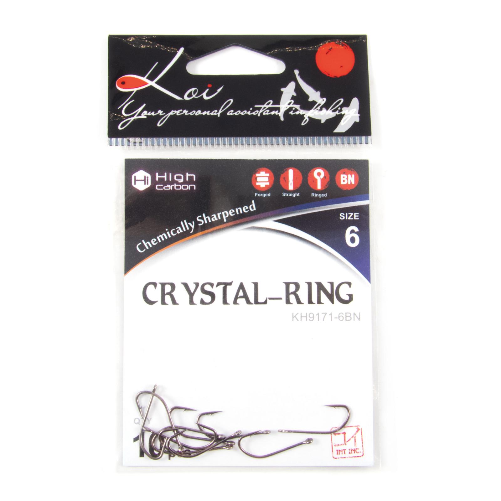 Крючок KOI "CRYSTAL RING", размер 6 (INT), цвет BN (10 шт.) - 4