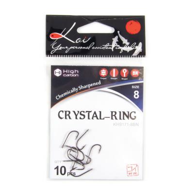 Крючок KOI "CRYSTAL RING", размер 8 (INT), цвет BN (10 шт.) - 4