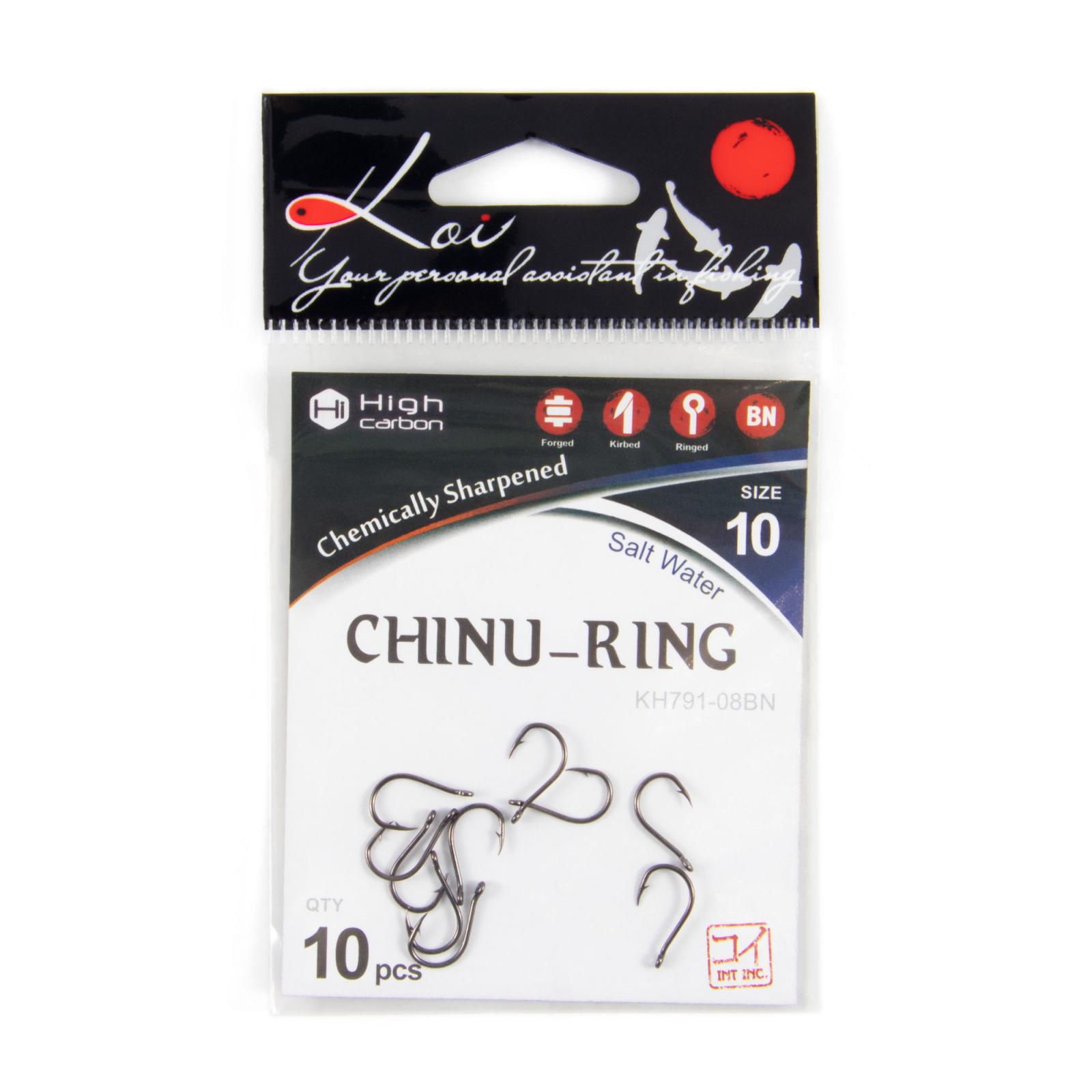 Крючок KOI "CHINU-RING", размер 10 (INT)/0.8 (AS), цвет BN (10 шт.) - 4