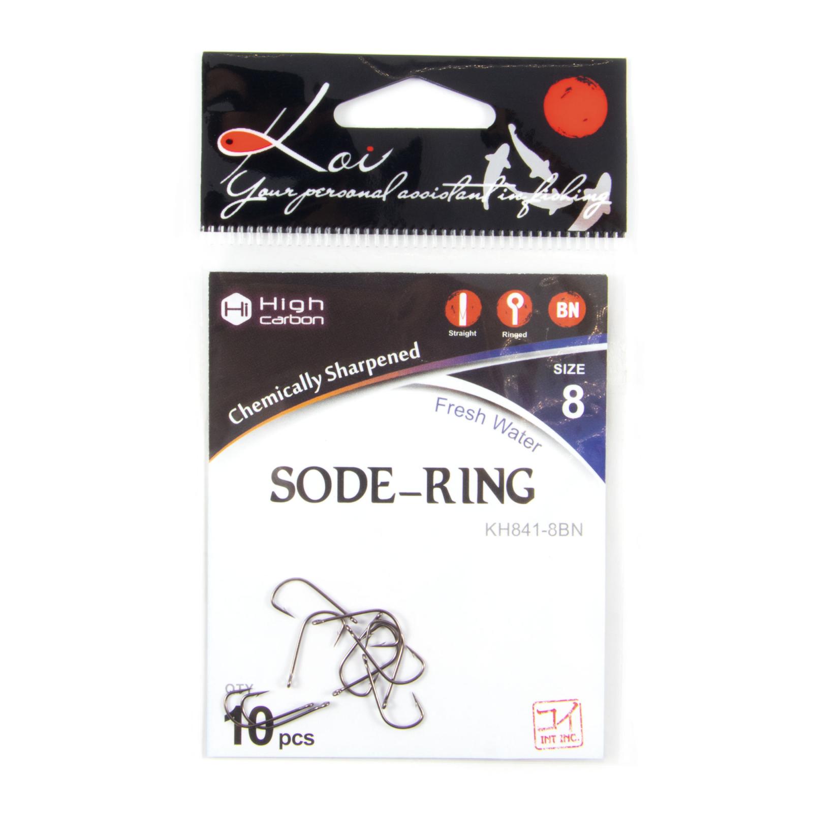 Крючок KOI "SODE-RING", размер 8 (INT)/8 (AS), цвет BN (10 шт.) - 4