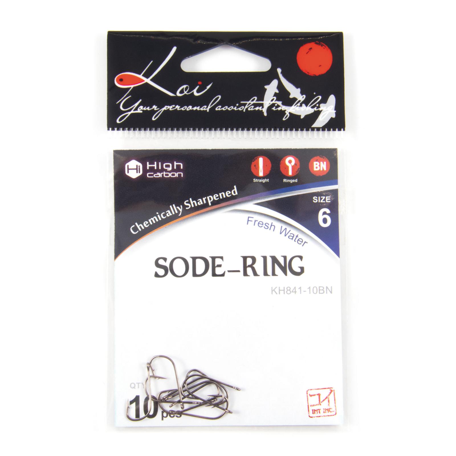Крючок KOI "SODE-RING", размер 6 (INT)/10 (AS), цвет BN (10 шт.) - 4
