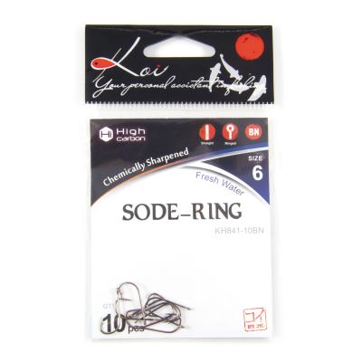 Крючок KOI "SODE-RING", размер 6 (INT)/10 (AS), цвет BN (10 шт.) - 4
