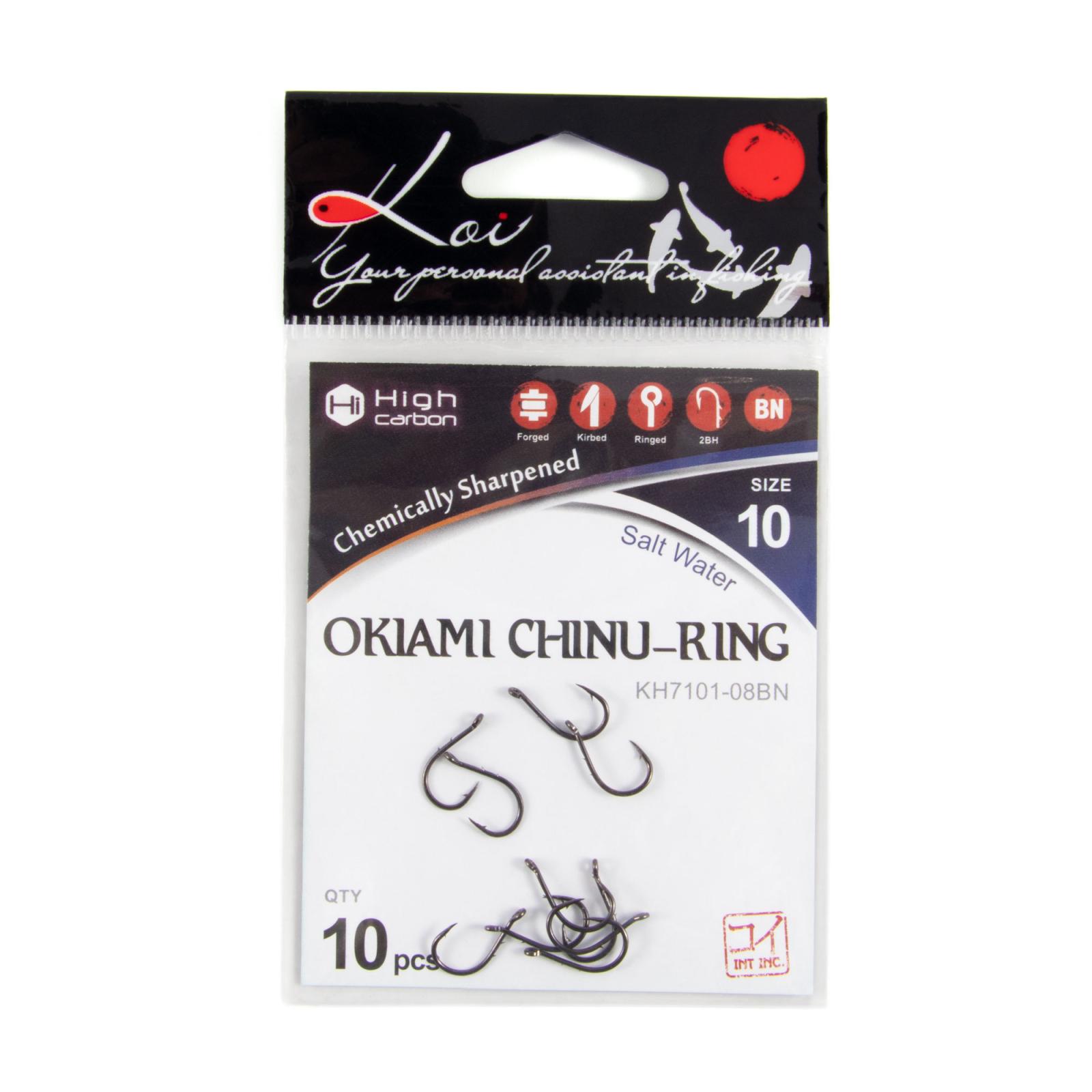 Крючок KOI "OKIAMI CHINU-RING", размер 10 (INT)/0.8 (AS), цвет BN (10 шт.) - 4