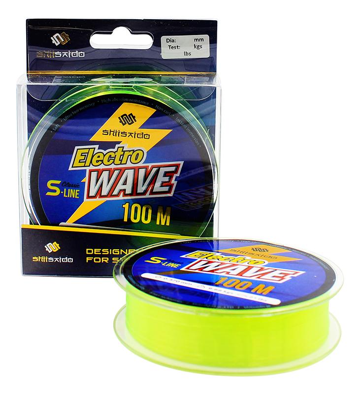 Леска "Shii Saido" Electro wave, L-100 м, d-0,165 мм, test-2,16 кг, желтая