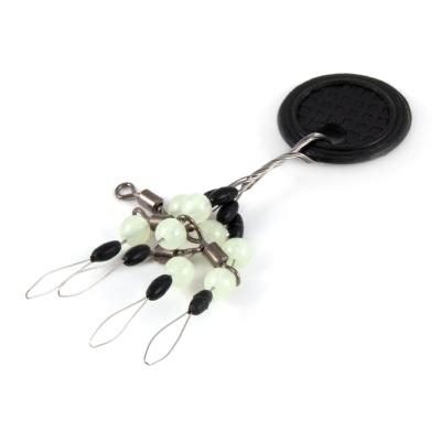 Стопор с вертлюгом Namazu ROLLING SWIVEL PEARL BEADS AND OLIVE RUBBER STOPPER , р. S (уп.4 шт) - 3
