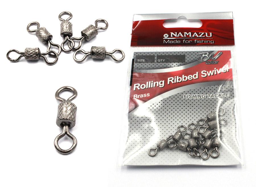 Вертлюг Namazu ROLLING RIBBED SWIVEL, латунь, цв. BN, р. 3/0, test-110 кг (уп.5 шт)