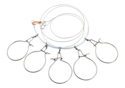 Кукан Namazu металл. трос 3,0 м, d-2 мм, 5 круг. карабинов (уп. PVC чехол) - 1