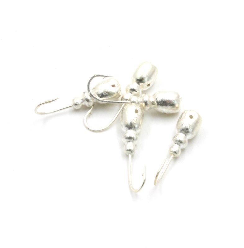 Мормышка "ЯМАН" Немка с отв.,цв.SILVER PLATED, вес 0,8 г (уп. 5 шт.) - 1