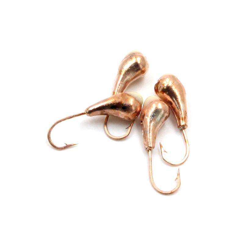 Мормышка "ЯМАН" уралка с отв.,цв.COPPER PLATED, с фосф. пяткой, d 4, вес 0,5 г (уп. 5 шт.) - 1
