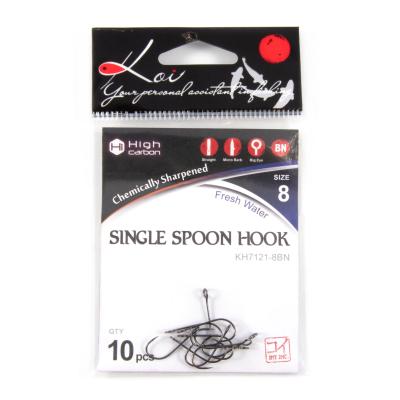 Крючок KOI "SINGLE SPOON HOOK", размер 8 (INT), цвет BN (10 шт.) - 4