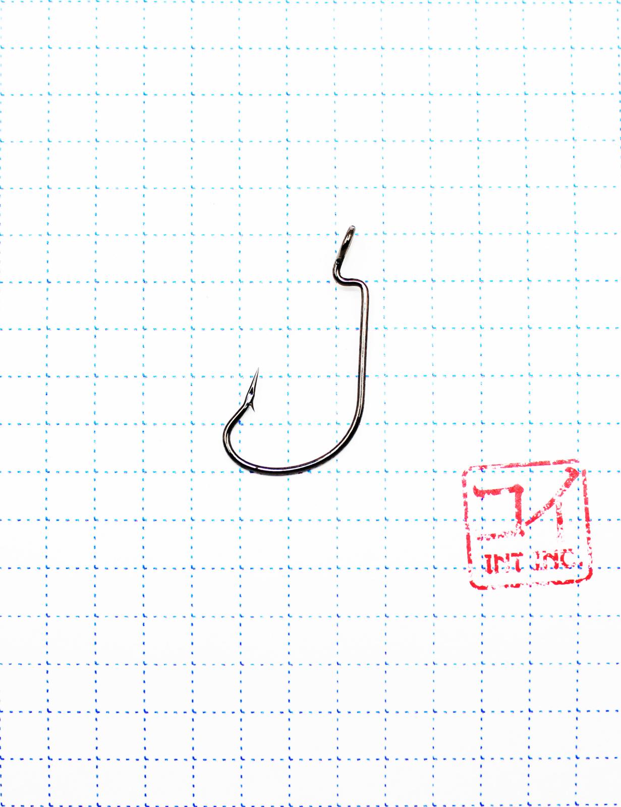 Крючок KOI "OFFSET WORM ", размер 1 (INT), цвет BN, офсетный (10 шт.)