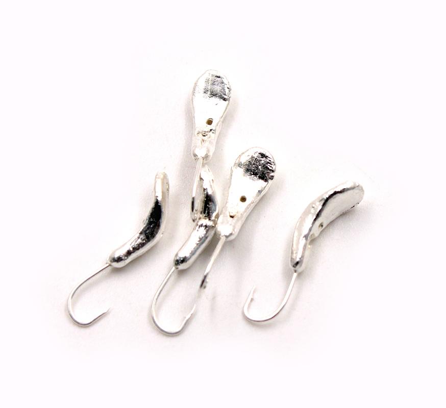 Мормышка "ЯМАН" Комар с отв., цв.SILVER PLATED, р.4, вес 0,5 г (уп. 5 шт.) - 1