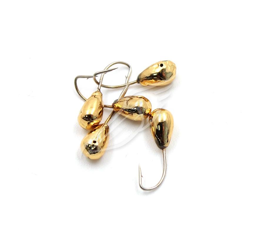 Мормышка "ЯМАН" капля с отв.,цв.GOLD PLATED, d 4, вес 0,45 г (уп. 5 шт.) - 1