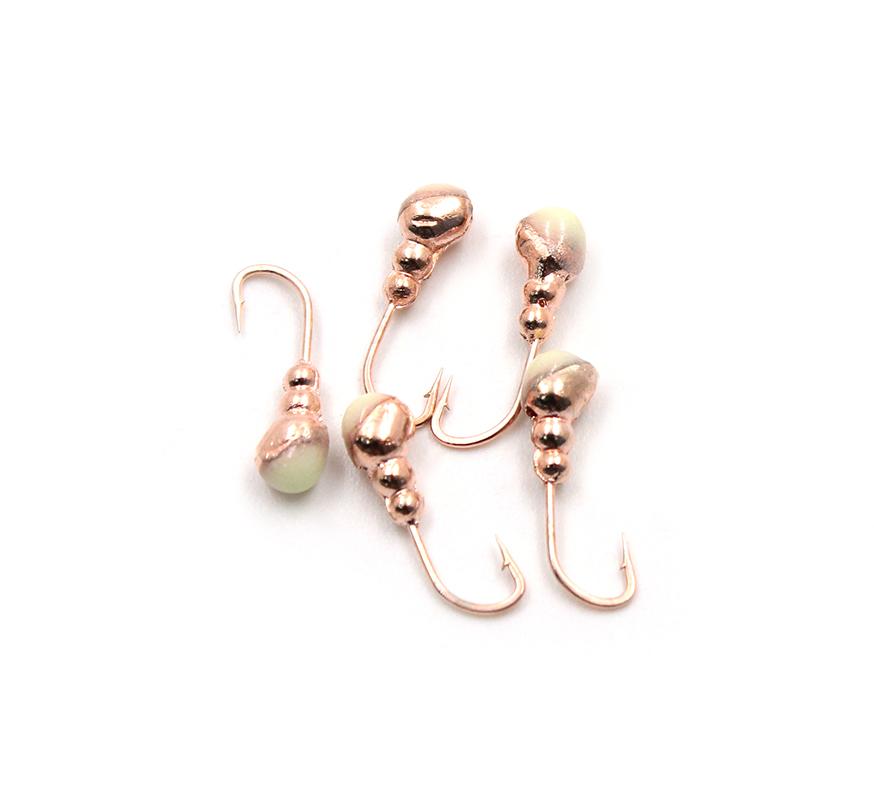 Мормышка "ЯМАН" муравей с отв.,цв.COPPER PLATED, с фосф. пяткой, d 3, вес 0,3 г (уп. 5 шт.) - 1