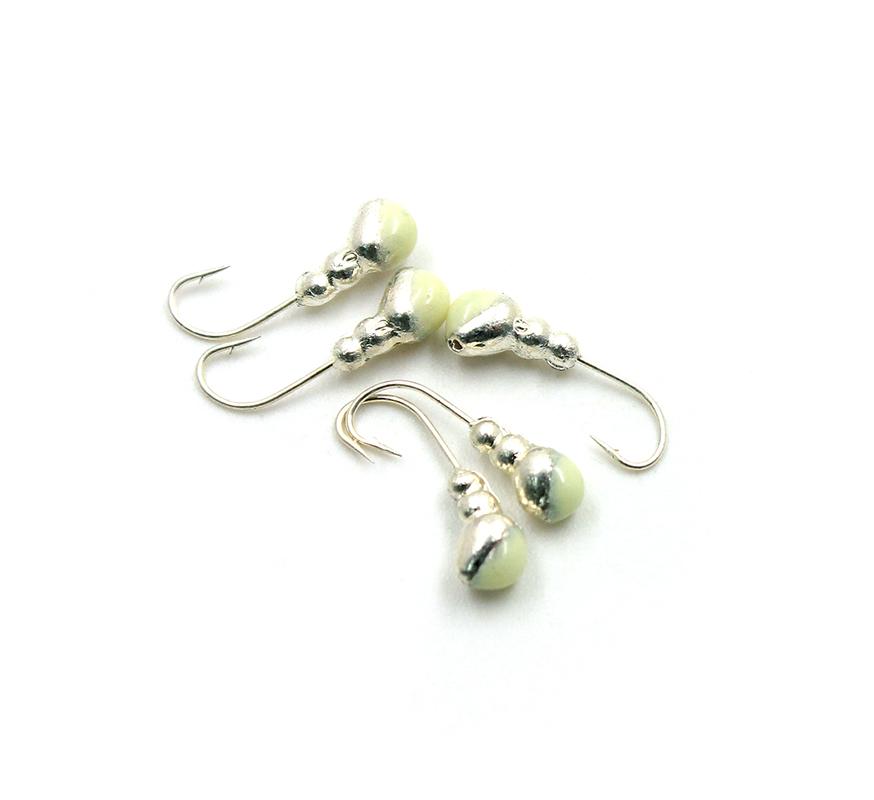 Мормышка "ЯМАН" муравей с отв.,цв.SILVER PLATED, с фосф. пяткой, d 4, вес 0,6 г (уп. 5 шт.) - 1