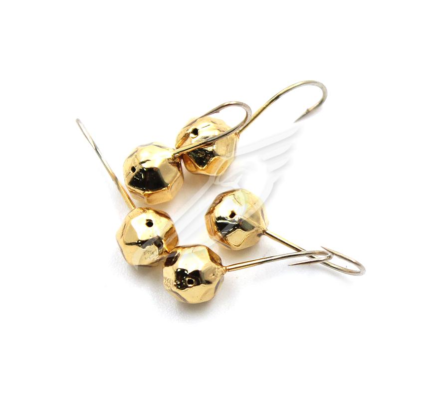 Мормышка "ЯМАН" шар с отв.,цв.GOLD PLATED, d 6, гран., вес 1,2 г (уп. 5 шт.) - 1