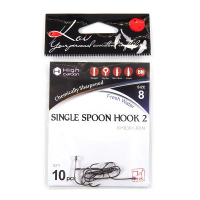 Крючок KOI "SINGLE SPOON HOOK 2", размер 8 (INT), цвет BN (10 шт.) - 4