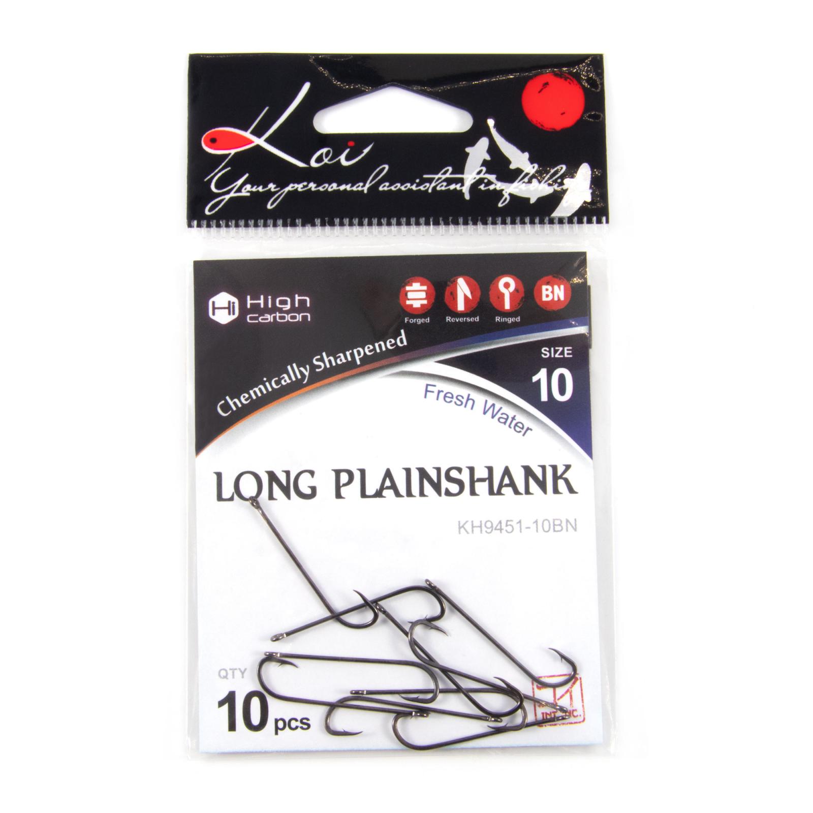Крючок KOI "LONG PLAINSHANK", размер 10 (INT), цвет BN (10 шт.) - 4