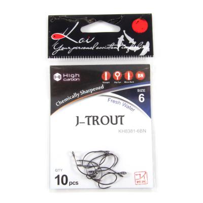Крючок KOI "J-TROUT", размер 6 (INT), цвет BN (10 шт.) - 4
