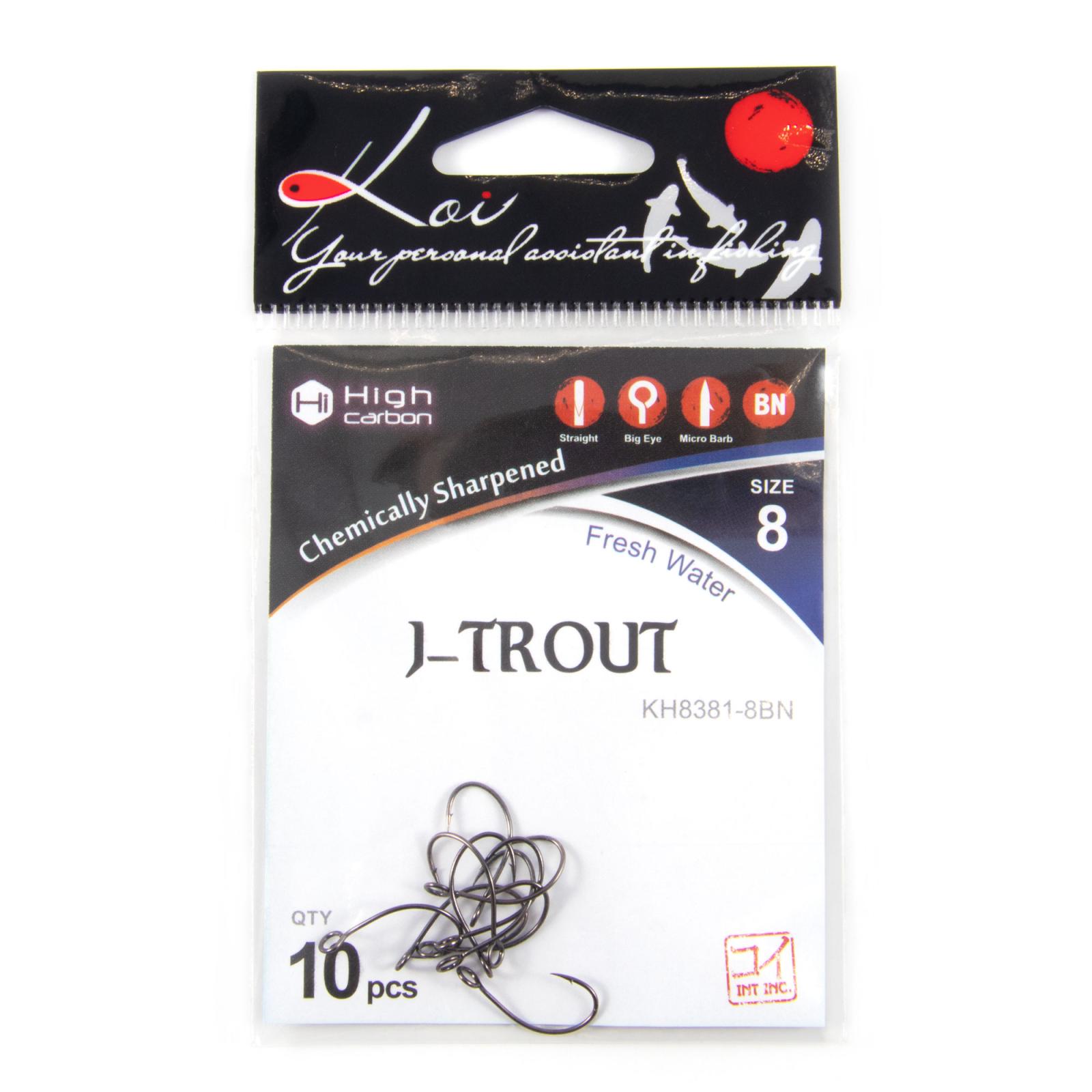 Крючок KOI "J-TROUT", размер 8 (INT), цвет BN (10 шт.) - 4
