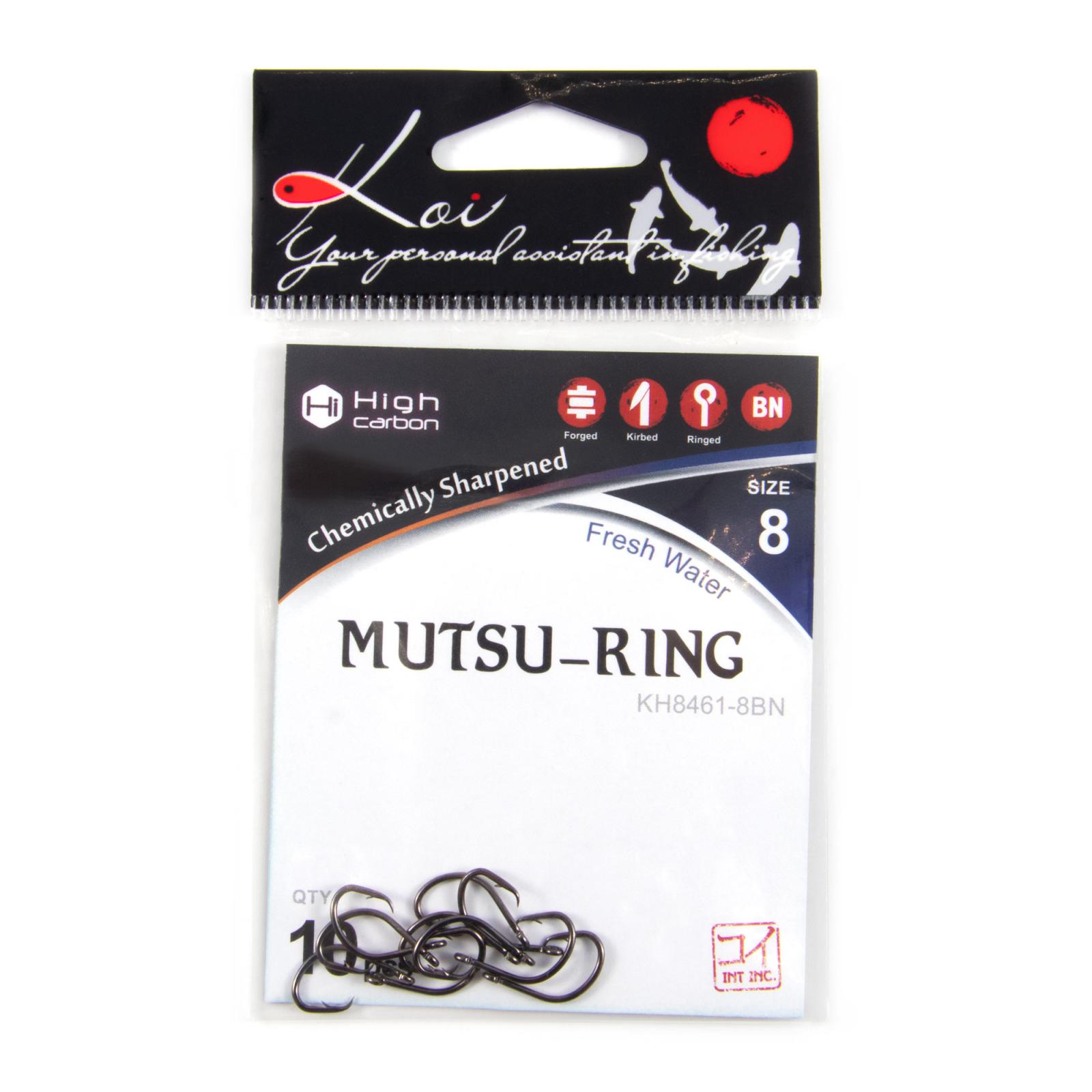 Крючок KOI "MUTSU-RING", размер 8 (INT)/8 (AS), цвет BN (10 шт.) - 4