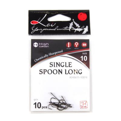 Крючок KOI "SINGLE SPOON LONG", размер 10 (INT), цвет BN (10 шт.) - 4