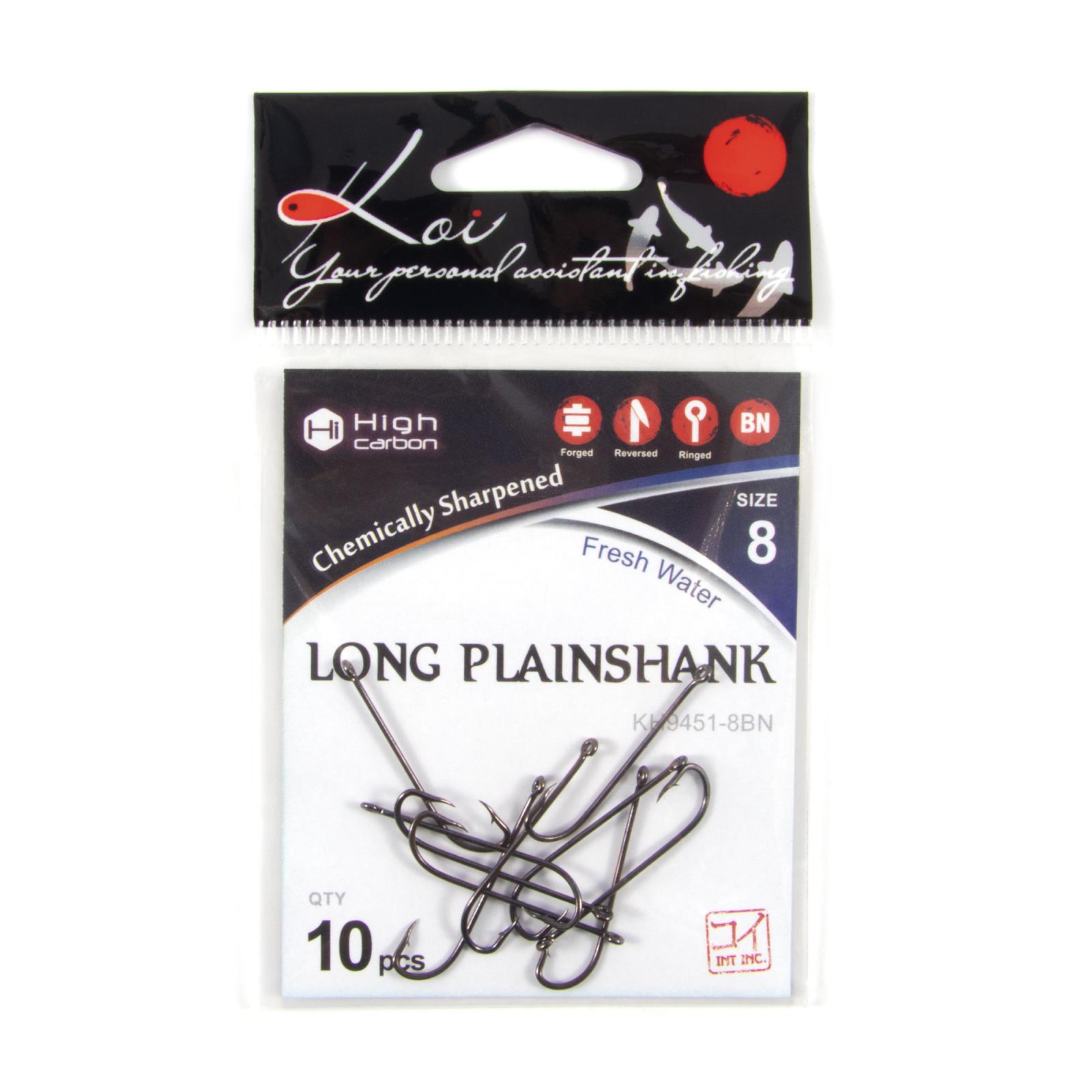 Крючок KOI "LONG PLAINSHANK", размер 8 (INT), цвет BN (10 шт.) - 4