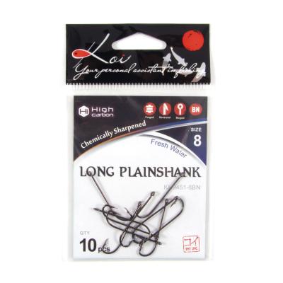 Крючок KOI "LONG PLAINSHANK", размер 8 (INT), цвет BN (10 шт.) - 4