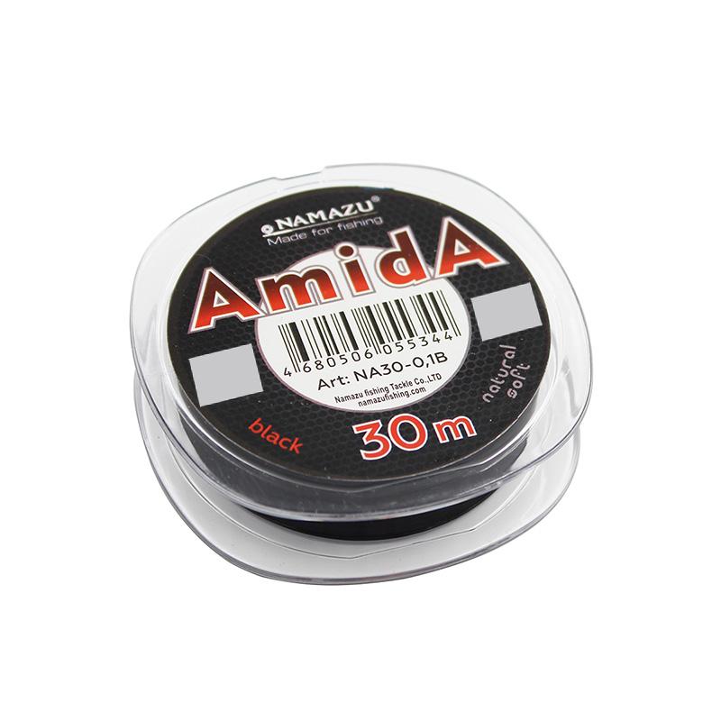 Леска Namazu "Amida", L-30 м, d-0,1 мм, test-1,50 кг, угольно-черный (уп. 10 шт.)
