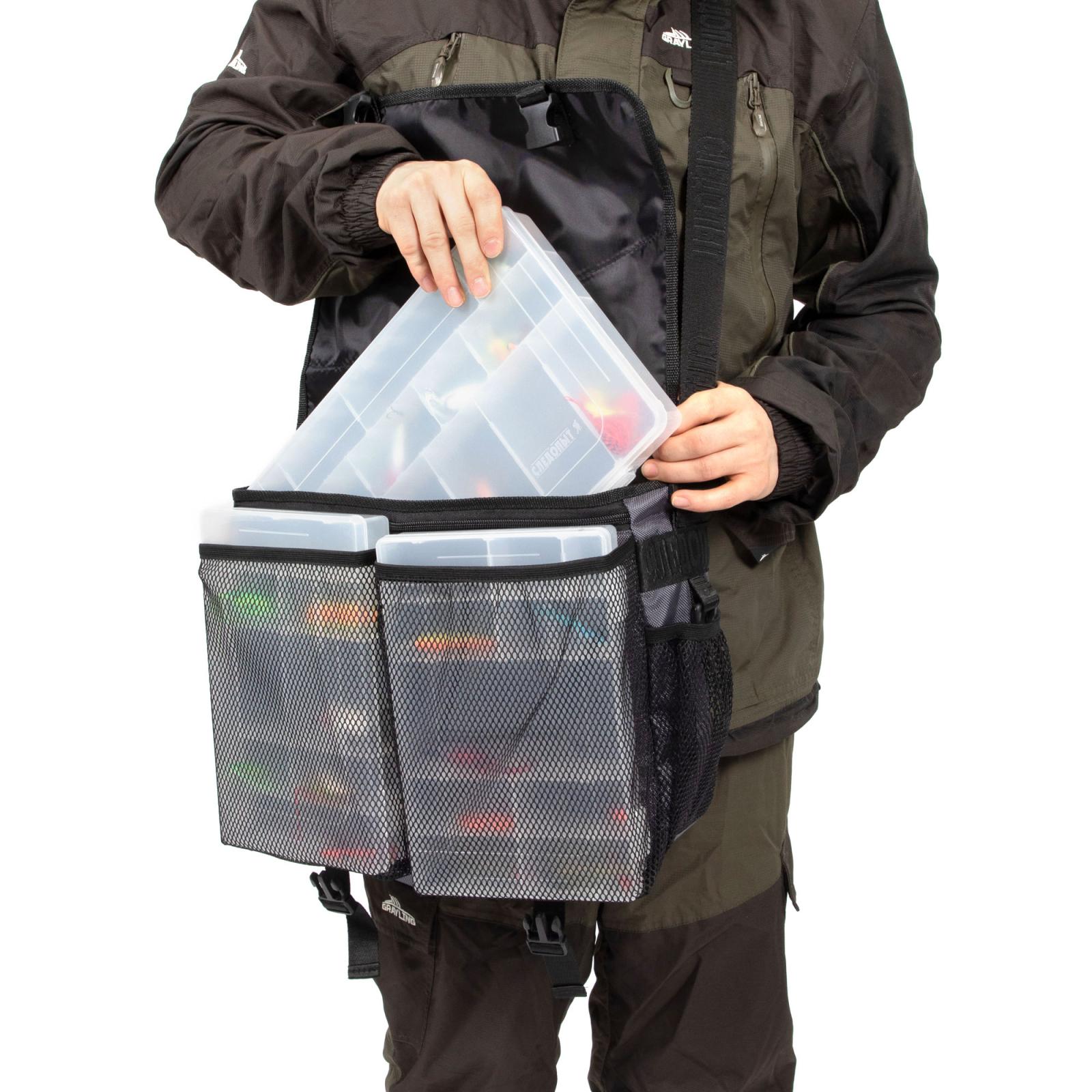 Сумка рыболовная "СЛЕДОПЫТ" Street Fishing Bag, 30х38х16 см, цв. серый + 3 коробки (2 Luno 20/1 Luno - 9