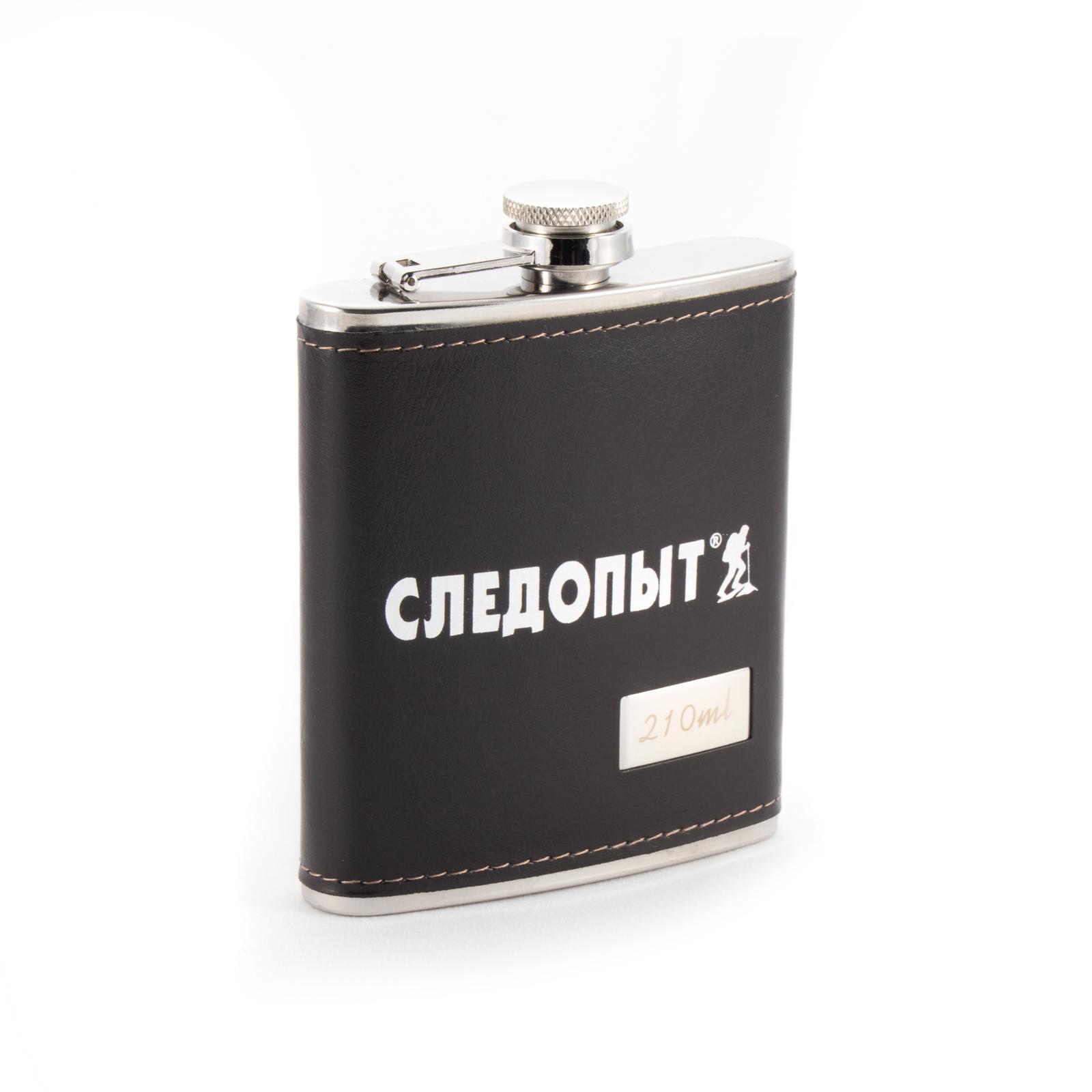 Фляжка «СЛЕДОПЫТ - Browny » в кож. оплете, 210 мл, цв. корич - 2