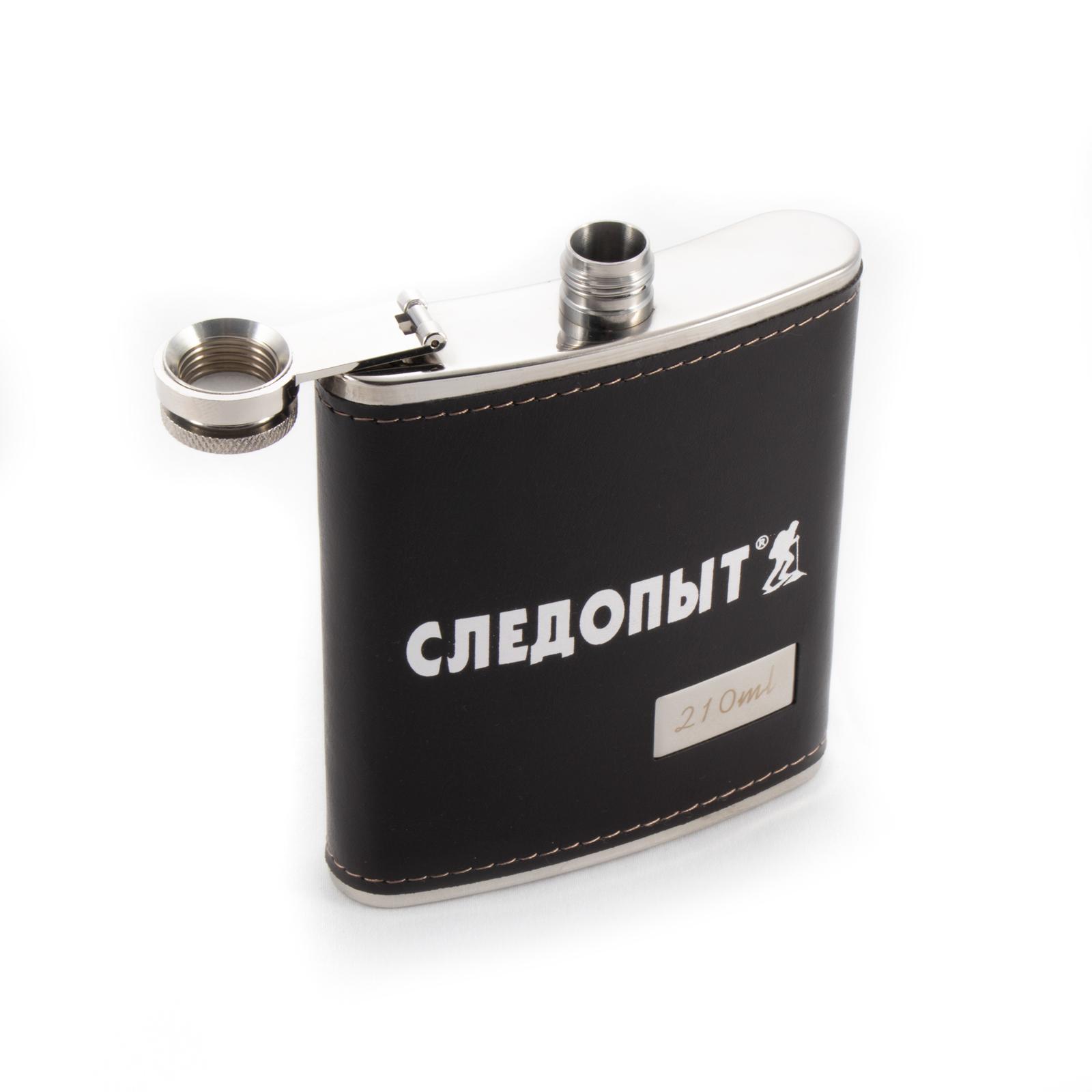 Фляжка «СЛЕДОПЫТ - Browny » в кож. оплете, 210 мл, цв. корич - 3