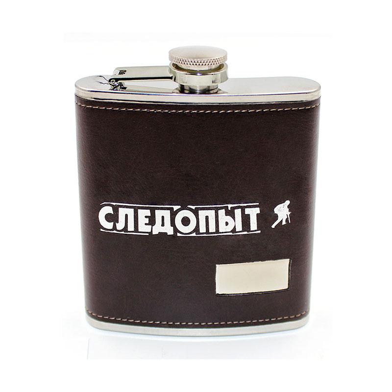 Фляжка «СЛЕДОПЫТ - Browny » в кож. оплете, 210 мл, цв. корич - 5