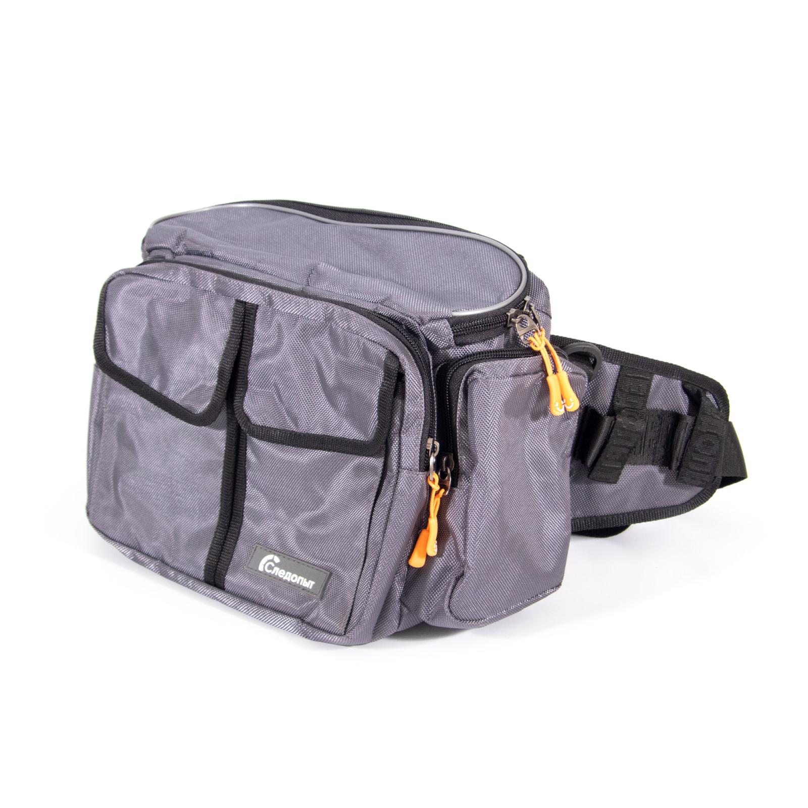 Сумка рыболовная "СЛЕДОПЫТ" Fishing Hip Bag T2, 27х23х17 см, цв. серый - 2